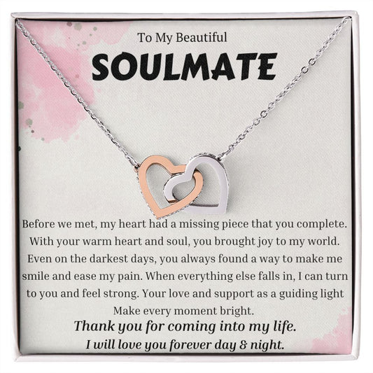 To My Soulmate Necklace, Anniversary Gift for Soulmate, Soulmate Birthday, Soulmate Necklace, Valentines Day Gift For Soulmate