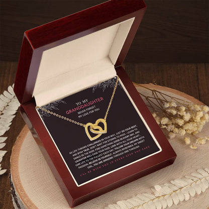 To My Granddaughter Never Forget my Love For You Interlocking Hearts Necklace, Granddaughter Necklace, Granddaughter Gifts