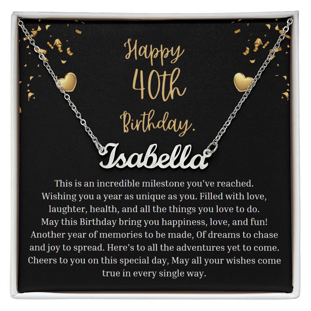 40th Birthday Gifts For Women, 40th Birthday Gifts for Best Friend, 40th Birthday Necklace, 40th Birthday Gift for Wife, Daughter, Sister