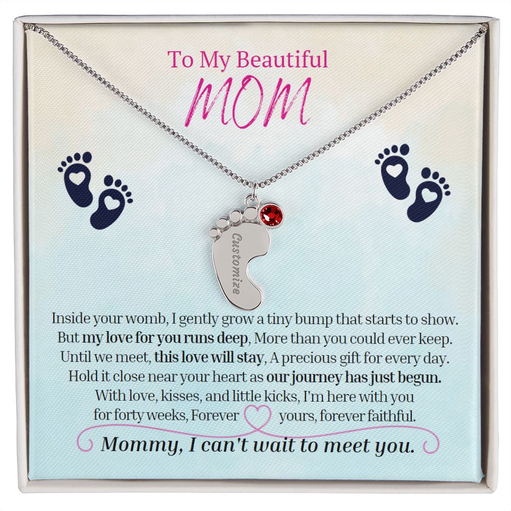 Buy Mom Necklace With Feet, Solid Silver Baby Footprint Necklace, Baby  Handprint Necklace, Personalised Mothers Day Gift, Grandma's Gift,jewelry  Online in India - Etsy
