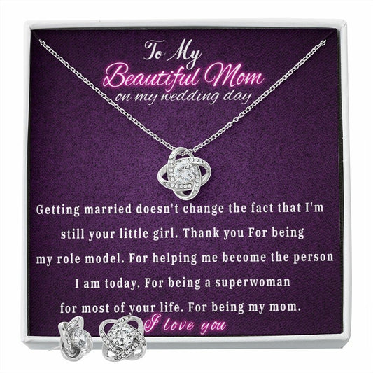 Mom Wedding Gift from Bride, Gift for Mom on Wedding Day, Mother of the Bride Necklace, Bride to Mom Gift